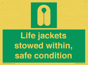 Life jackets stowed within